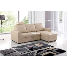 Beige couleur réglable en cuir L Shape Sofa